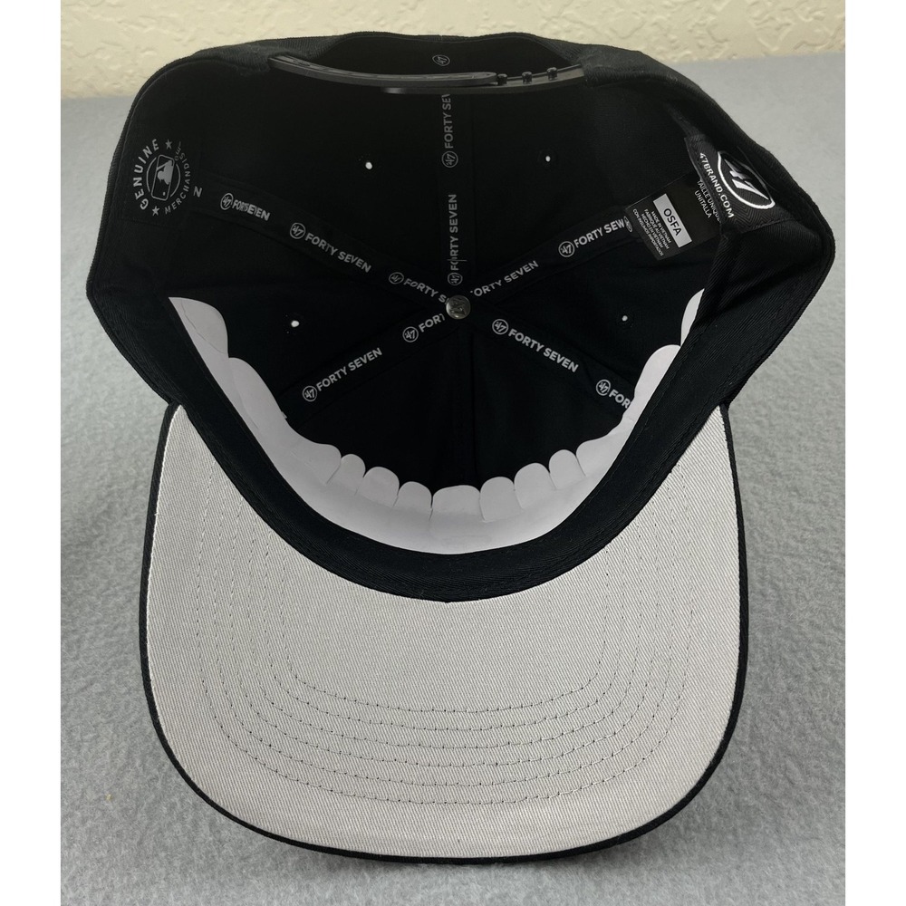 New York Yankees Hat Cap 47 Brand Snap Back Mens Black Silver MLB Baseball NEW - Picture 7 of 8